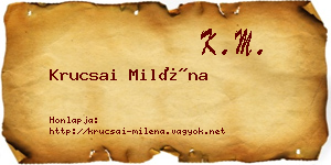 Krucsai Miléna névjegykártya